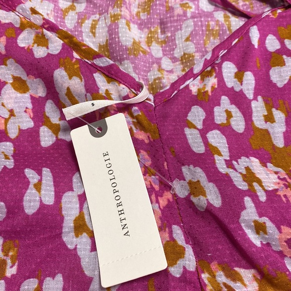 Anthropologie Sheer Floral Print Mini Dress Size S - Picture 6 of 10